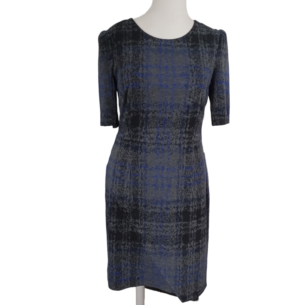 BETSEY JOHNSON PLAID ASYMMETRICAL SHEATH DRESS SIZE 12